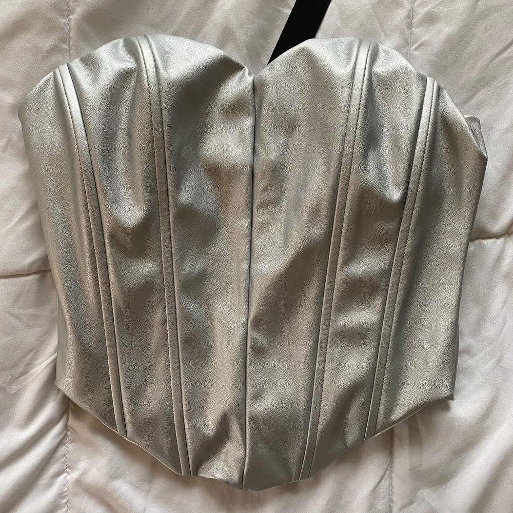 For Love and Lemons Corset Top Silver
